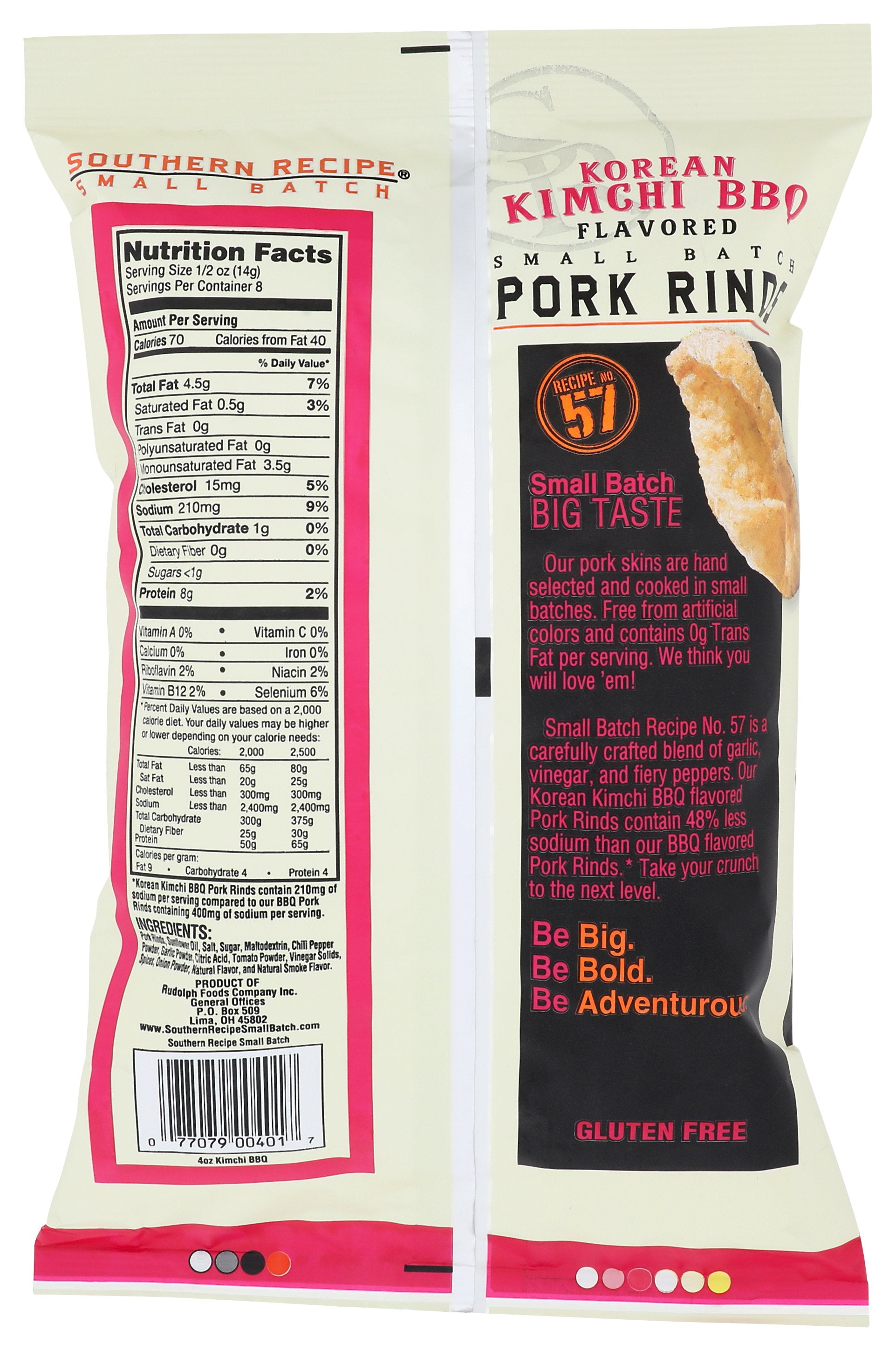 SOUTHERN RECIPE SMALL BAT PORK RIND KIMCHI BB - Case of 6