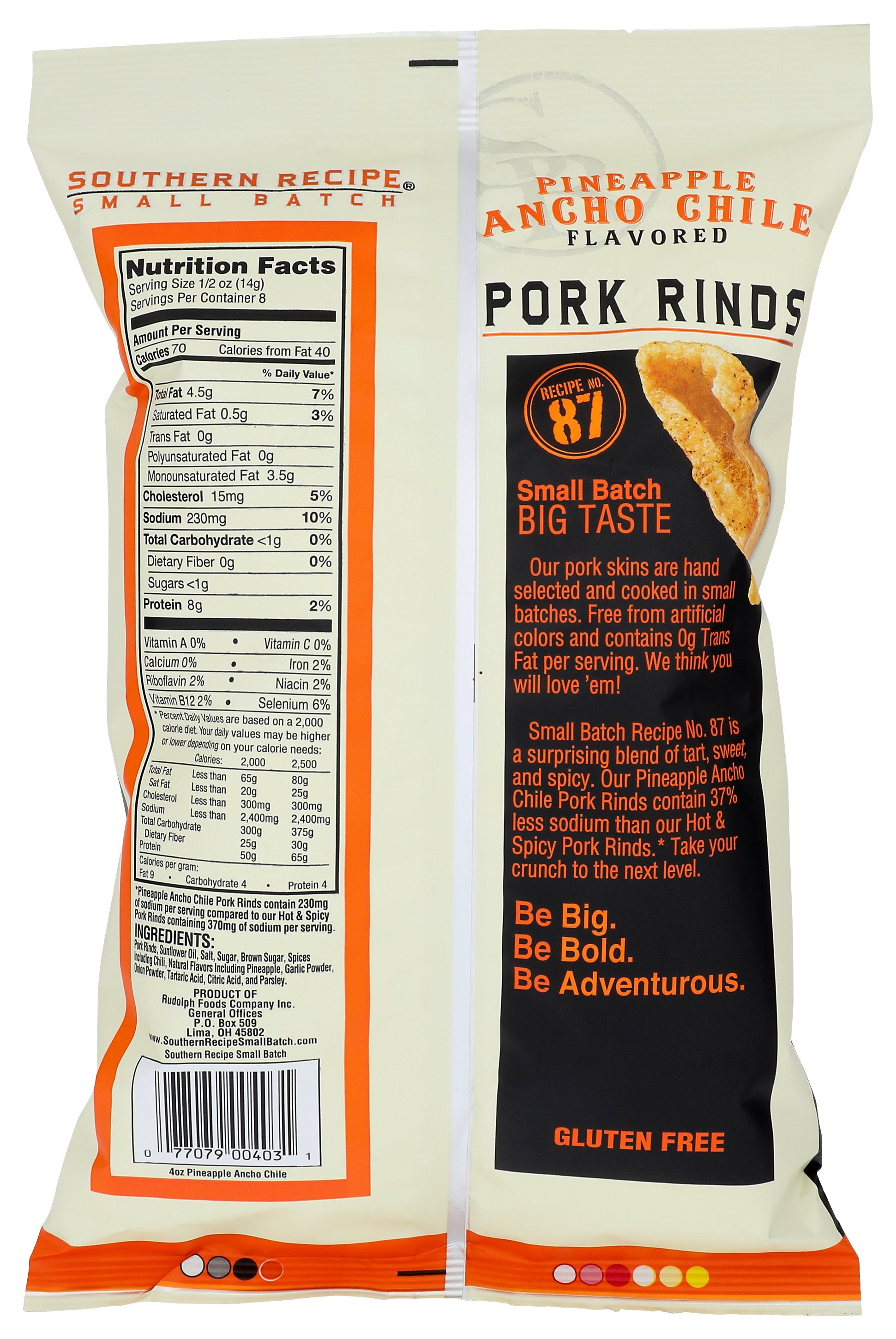 SOUTHERN RECIPE SMALL BAT PORK RIND PINEAPPLE - Case of 6