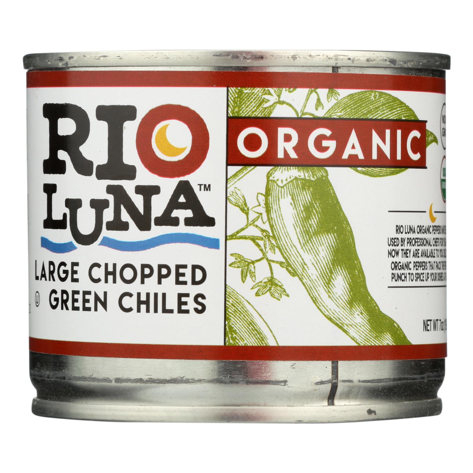 Rio Luna Large Chopped Green Chiles - Case of 12 - 7 OZ