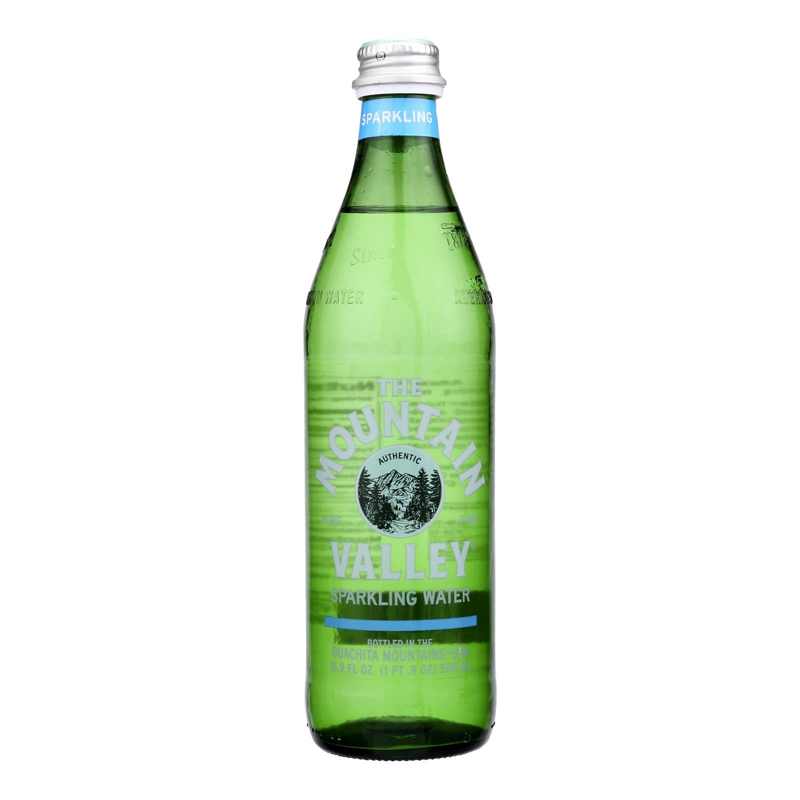 Mountain Valley Spring Water Sparkling Bottled Water  - Case of 12 - 16.9 FZ