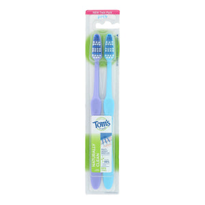 Tom's Of Maine - Tthbrush Natural Clean Twn Pack - Case Of 4 - 2 Ct