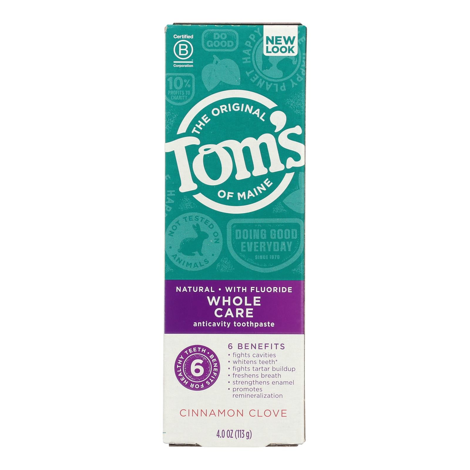 Tom's Of Maine - Tp Whole Care Cinnamn Clove - Case Of 6 - 4 Oz