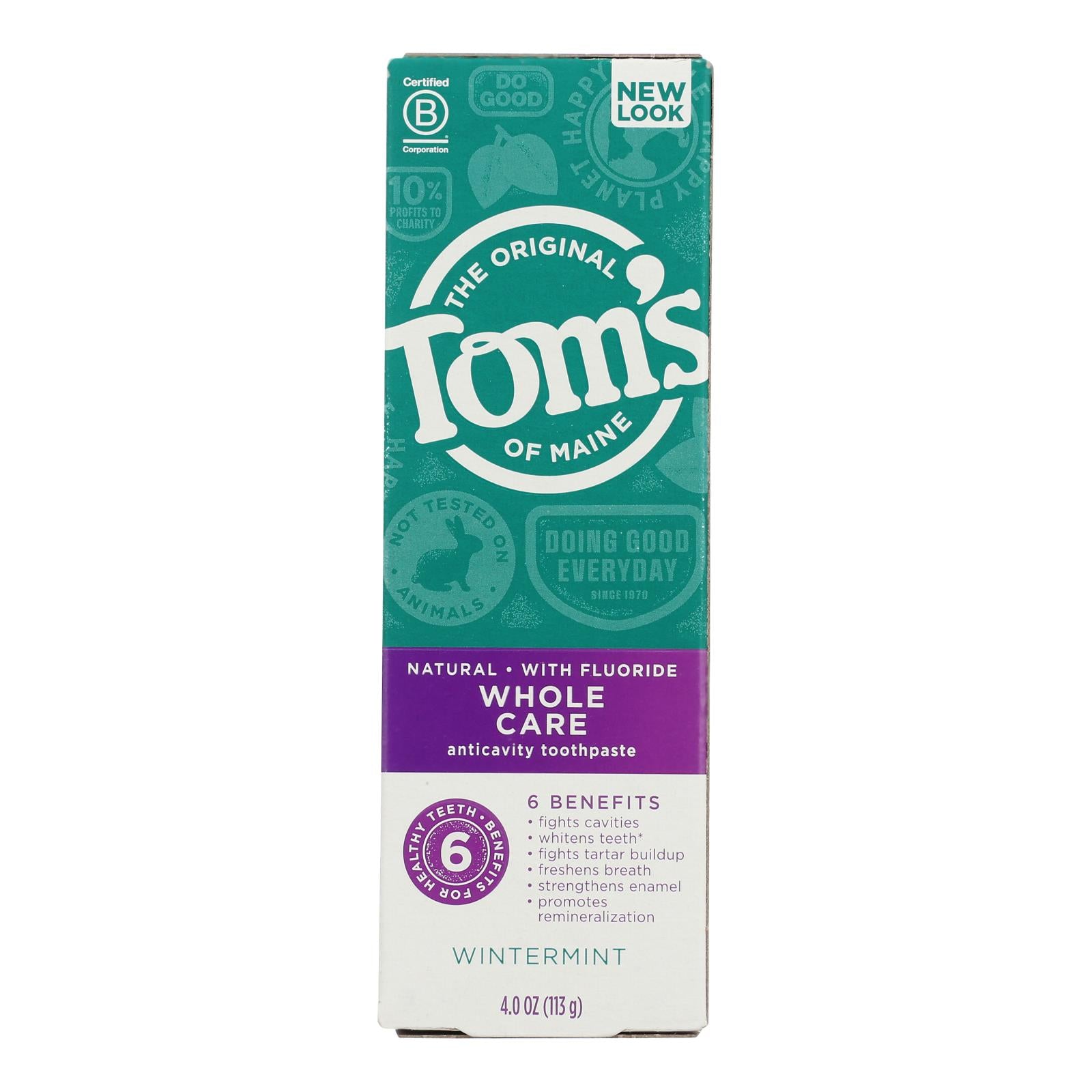 Tom's Of Maine - Tp Whole Care Wntrmnt Fluor - Case Of 6 - 4 Oz
