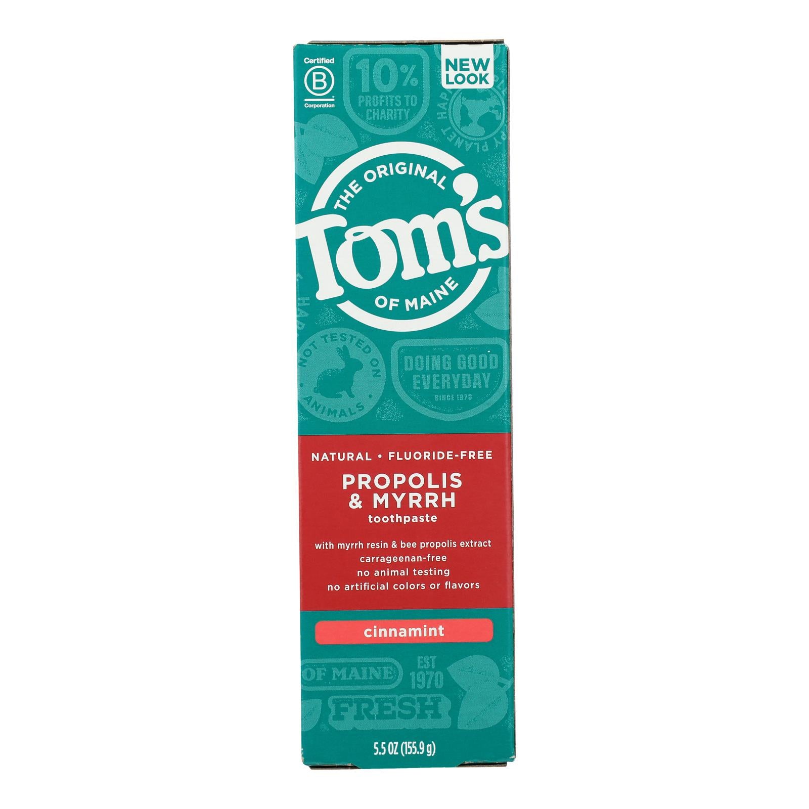 Tom's Of Maine Propolis And Myrrh Toothpaste Cinnamint - 5.5 Oz - Case Of 6