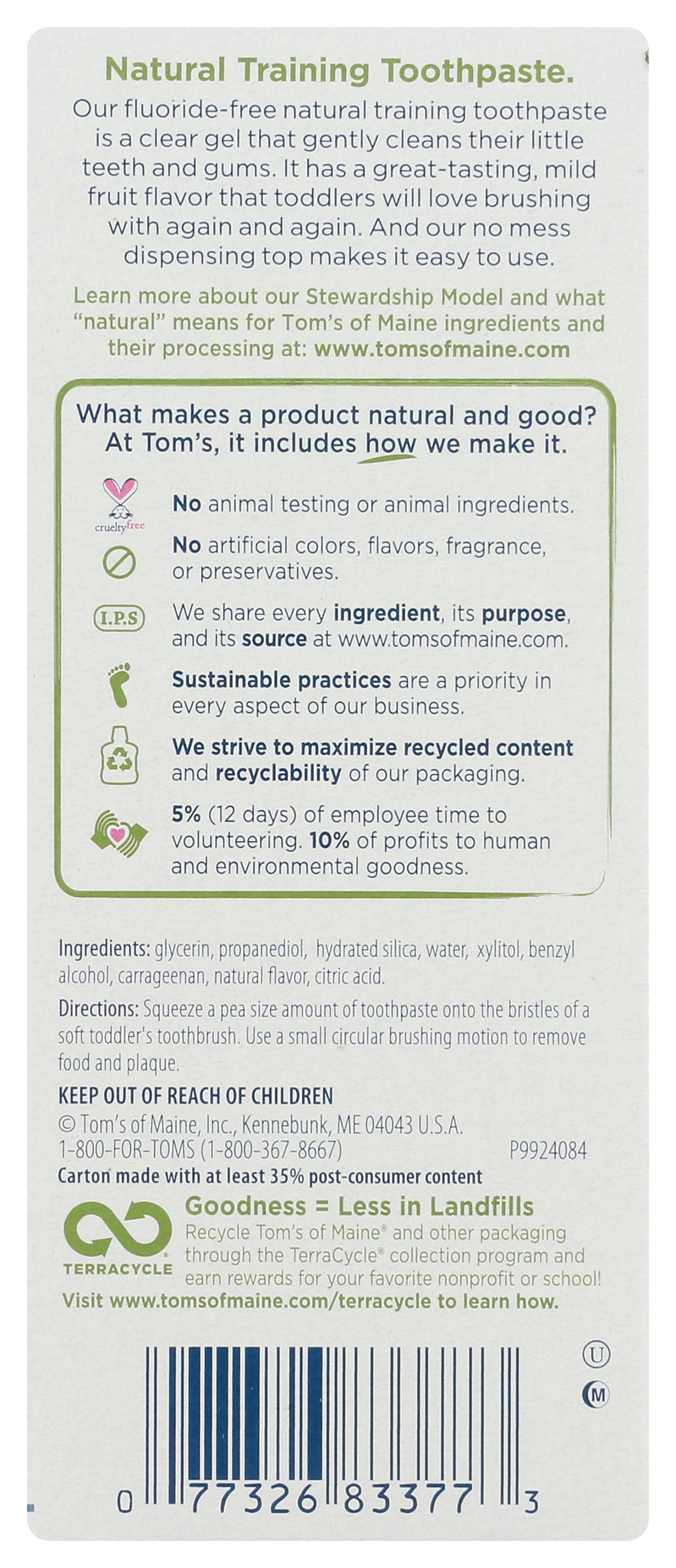 TOMS OF MAINE TTHPASTE FF TRNG GEL FRUI - Case of 3