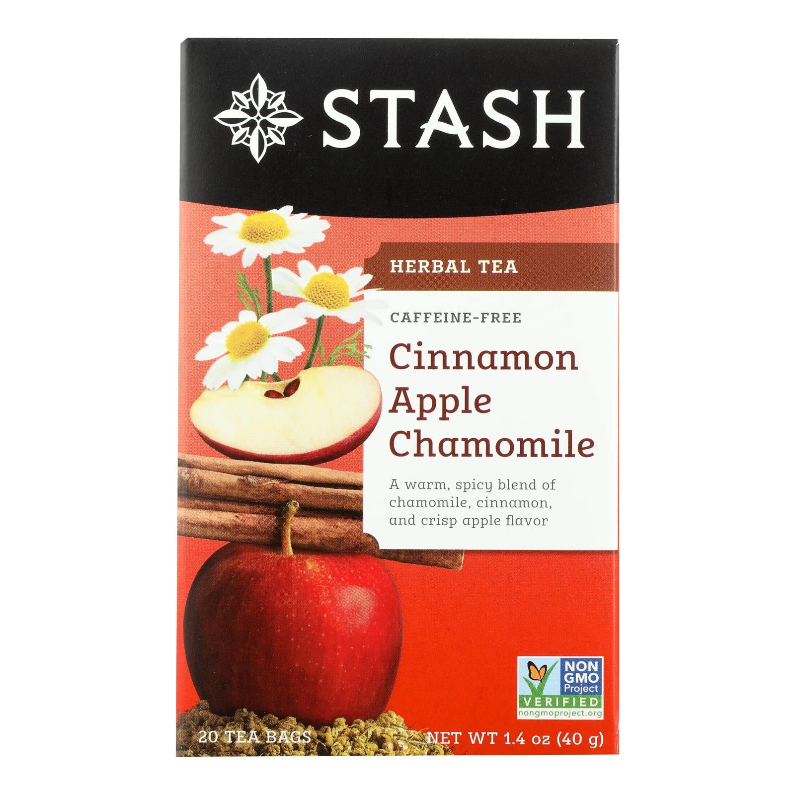 Stash Tea - Tea Herbal Cinnamon Apple Chamomile - Case of 6-20 Bags