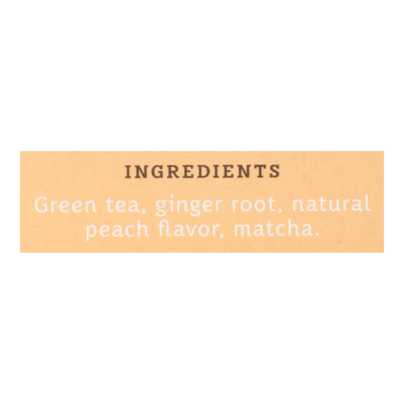 Stash Tea Ginger Peach Green W/ Matcha - 18 Tea Bags - Case of 6