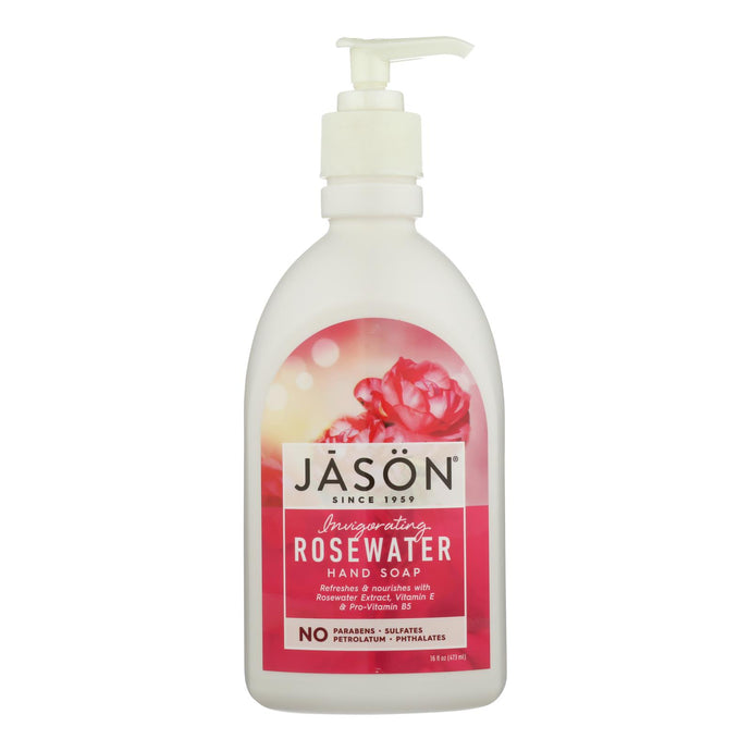 Jason Pure Natural Hand Soap Invigorating Rosewater - 16 Fl Oz
