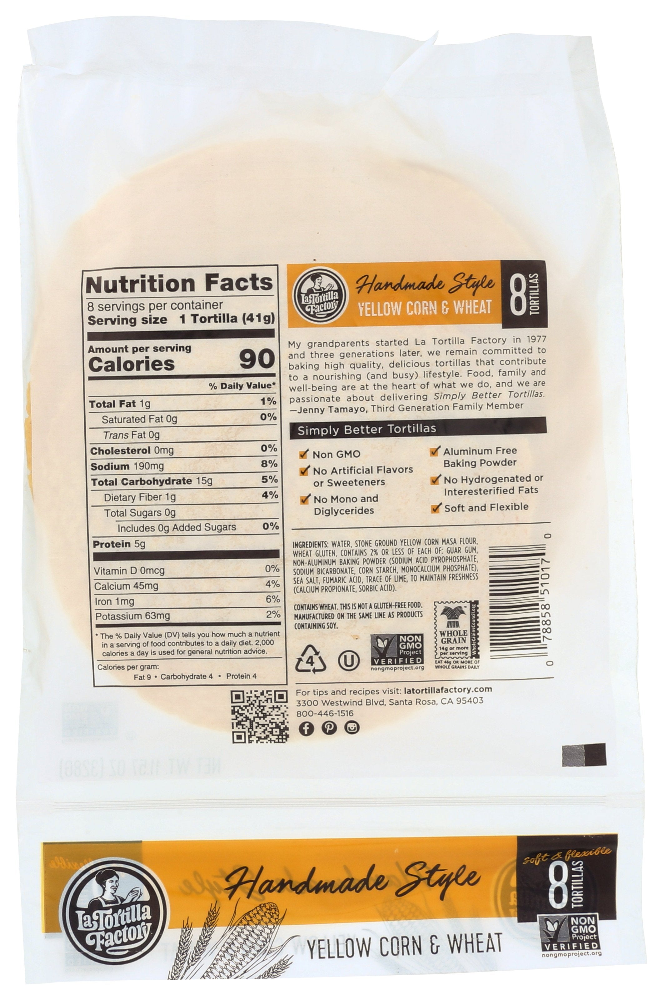 LA TORTILLA FACTORY TORTILLA CORN HMS YLLW - Case of 12