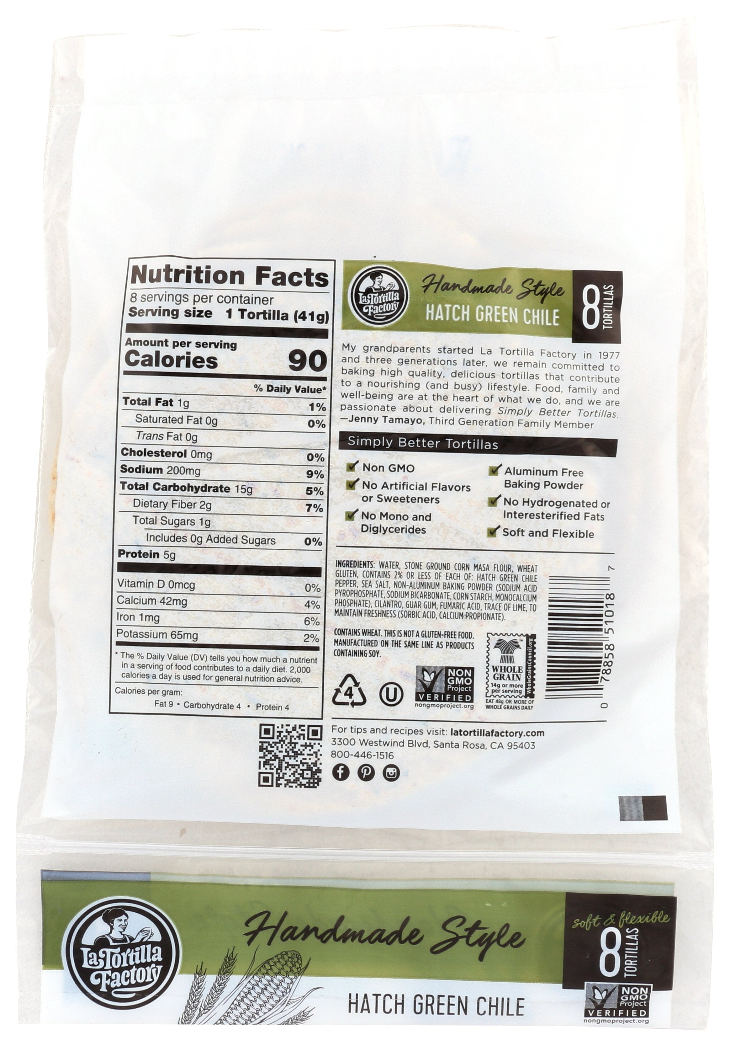 LA TORTILLA FACTORY TORTILLA CORN HMS GRN CHI - Case of 12