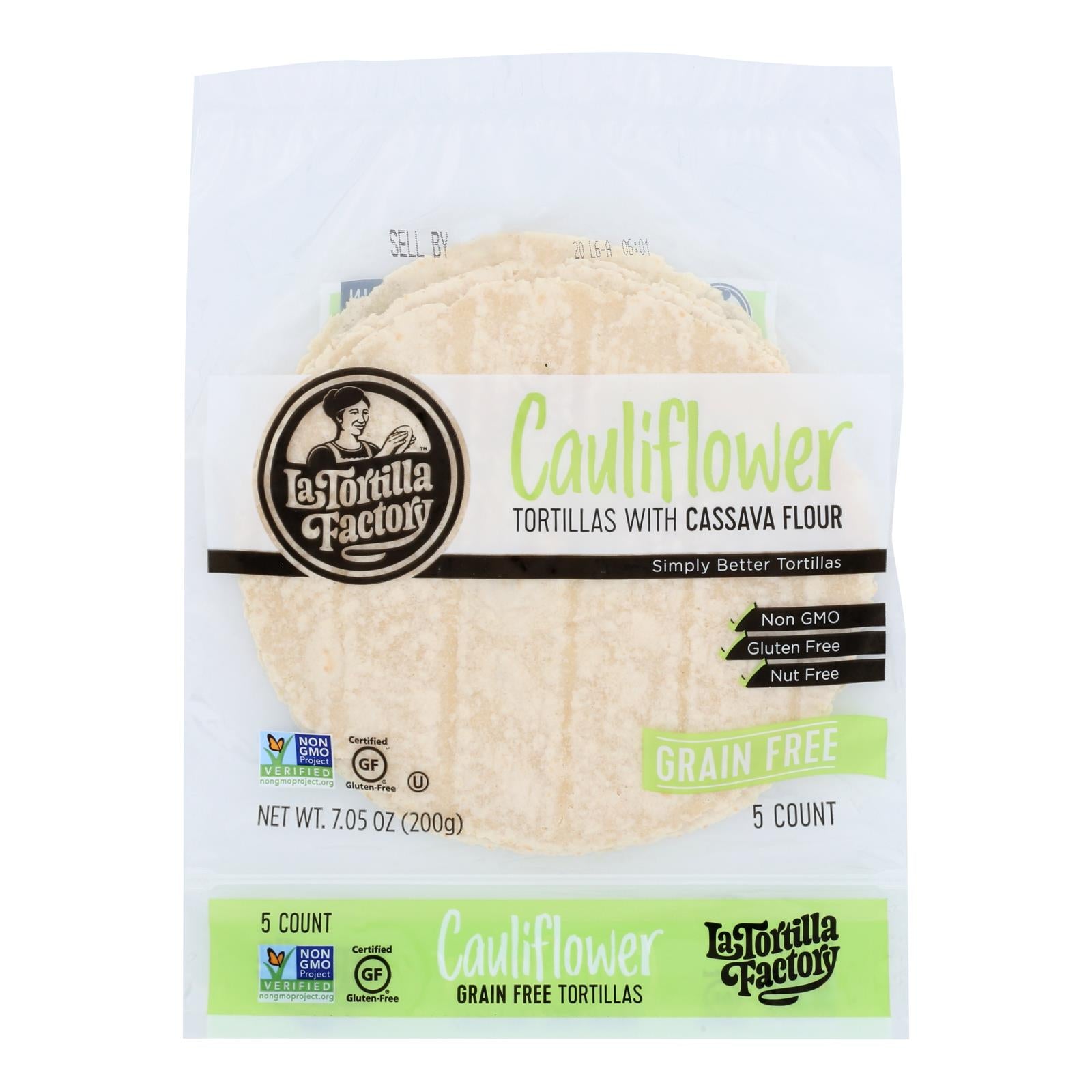 La Tortilla Factory - Tortilla Cauliflower No Grain - Case of 12 - 7.05 Ounces