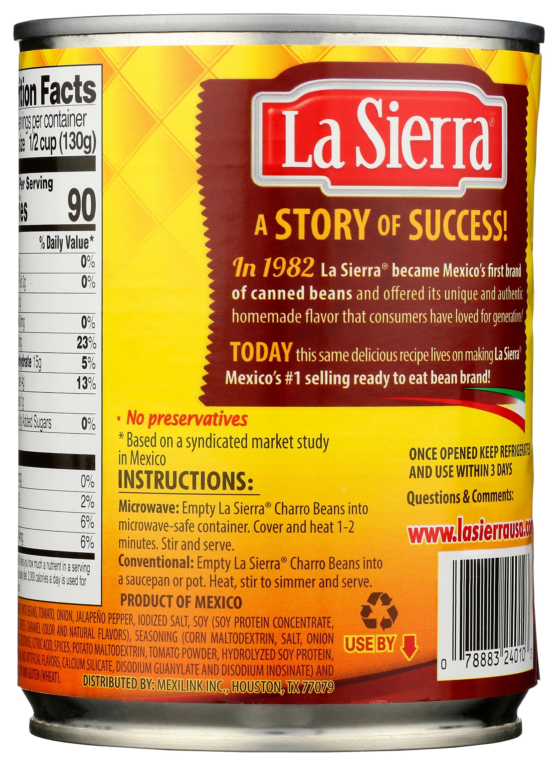 LA SIERRA BEANS CHARRO WHOLE - Case of 12
