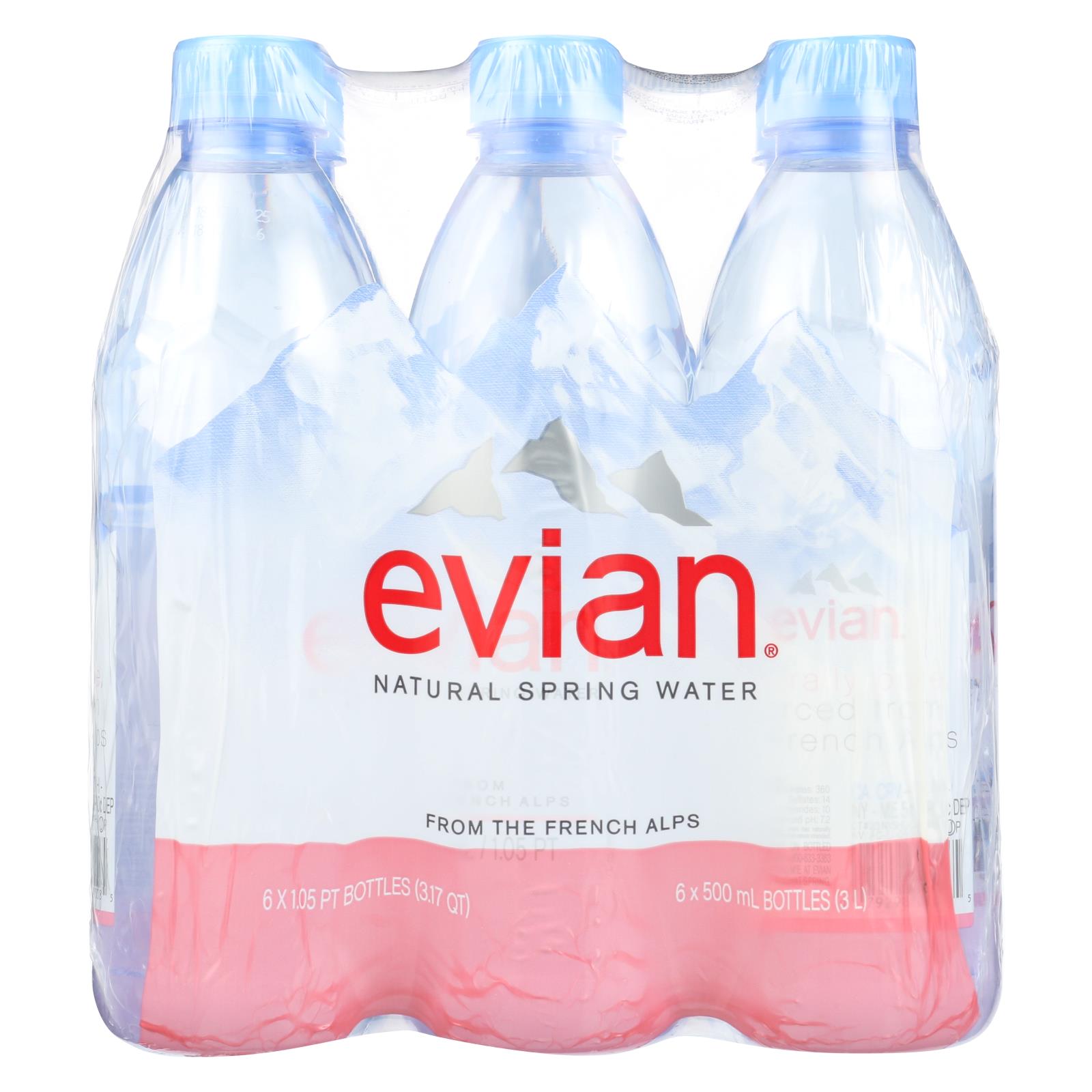 Evians Spring Water Natural Spring Water - Case Of 4 - 16.9 Fl Oz.