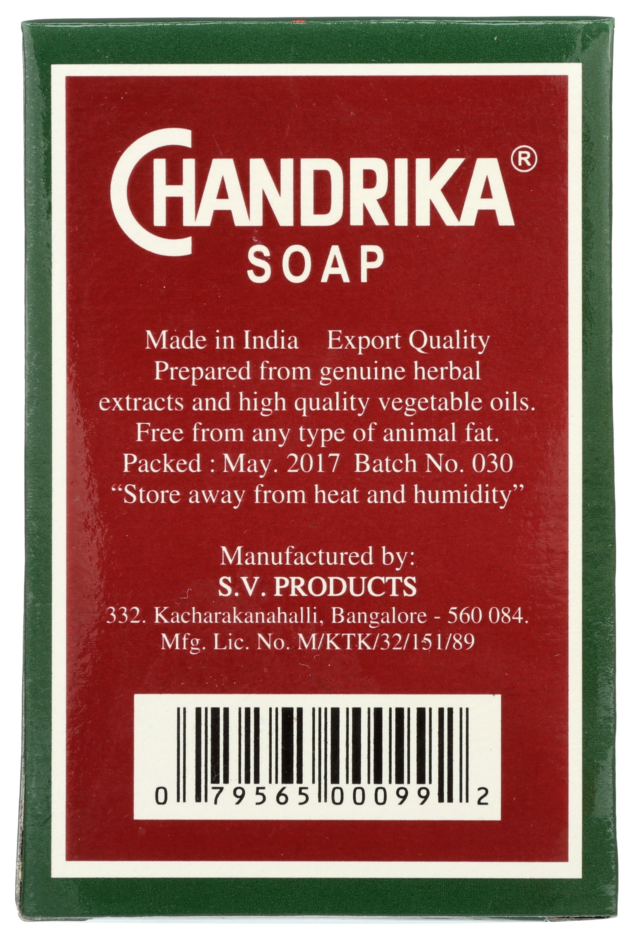CHANDRIKA SOAP BAR AYURVEDIC - Case of 4