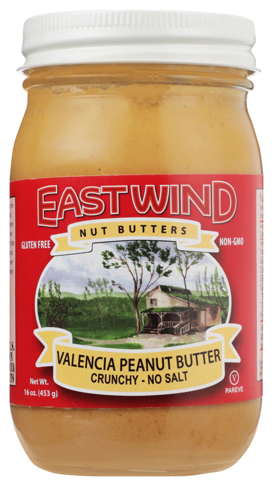 East Wind Nut Butter Peanut Crunchy - Case of 6 - 16oz