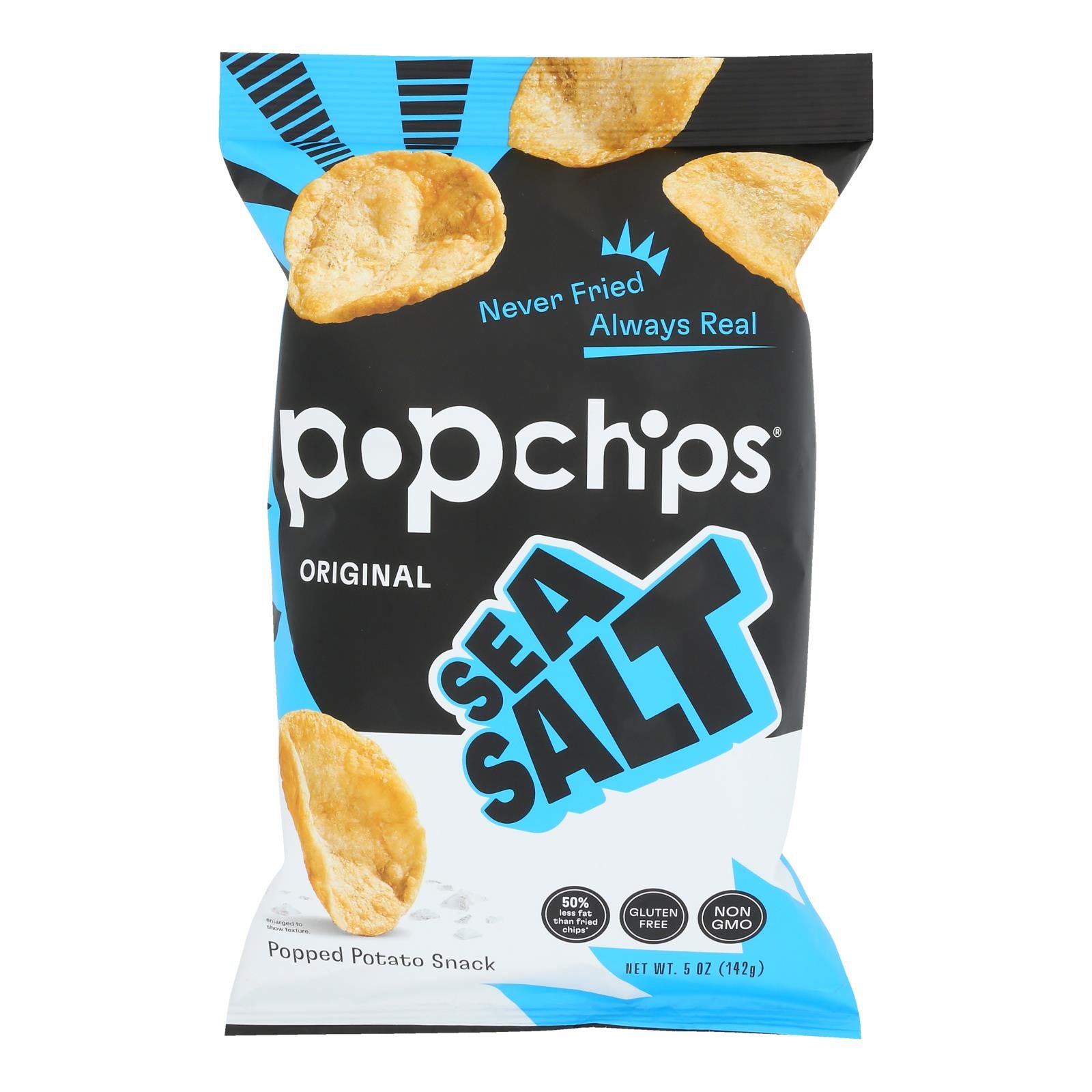 Popchips Potato Chip - Sea Salt - Case of 12 - 5 oz