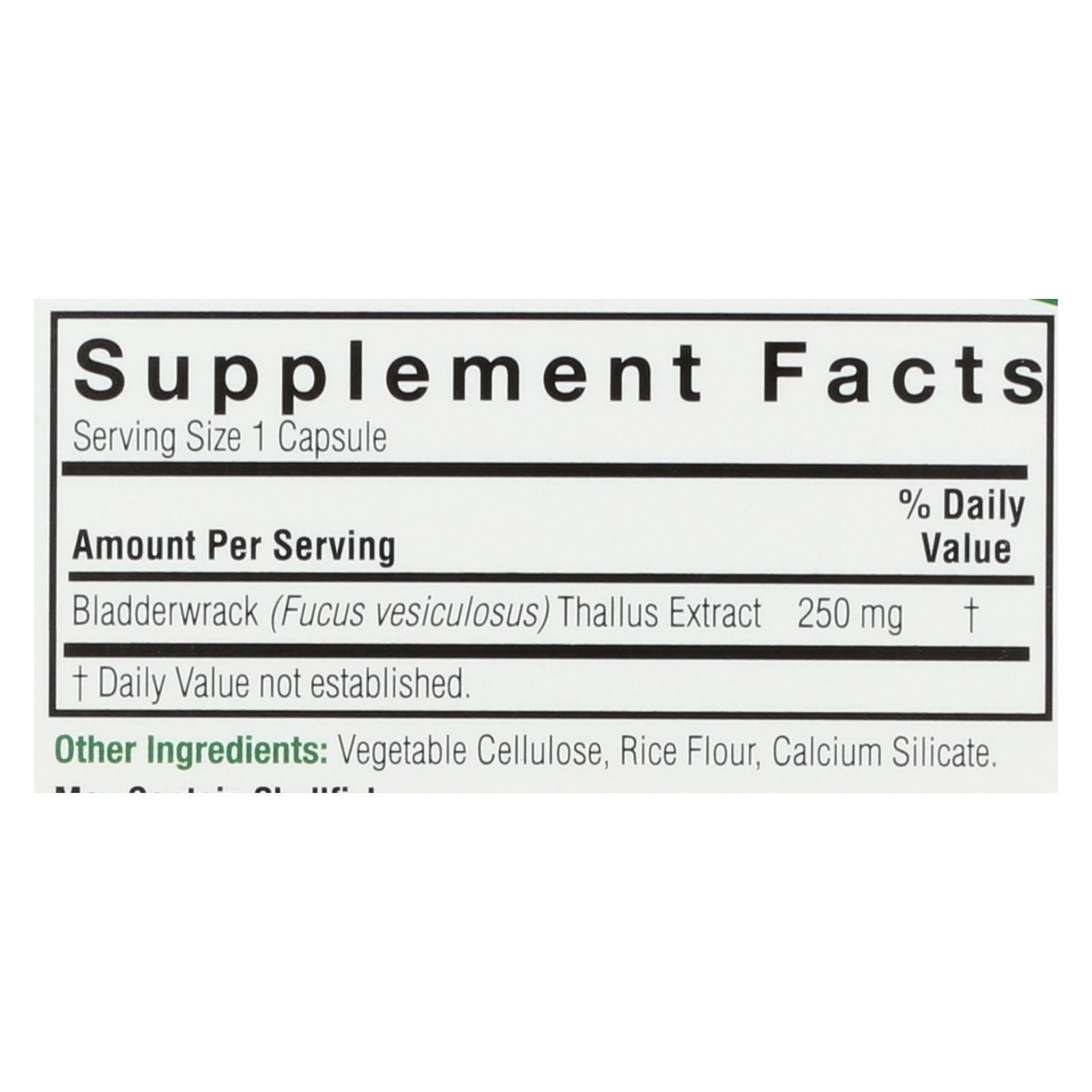 Nature's Answer Bladderwrack Thallus - 90 Veg Capsules