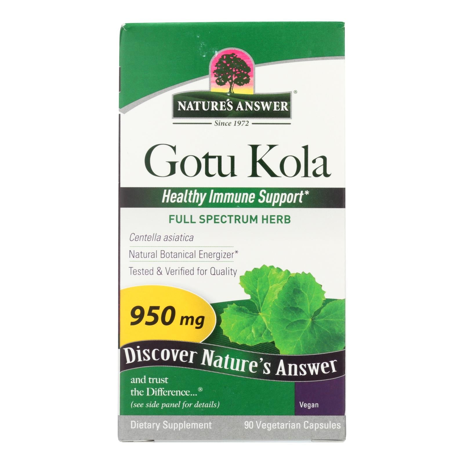 Nature's Answer Gotu-kola Herb - 950 Mg - 90 Caps