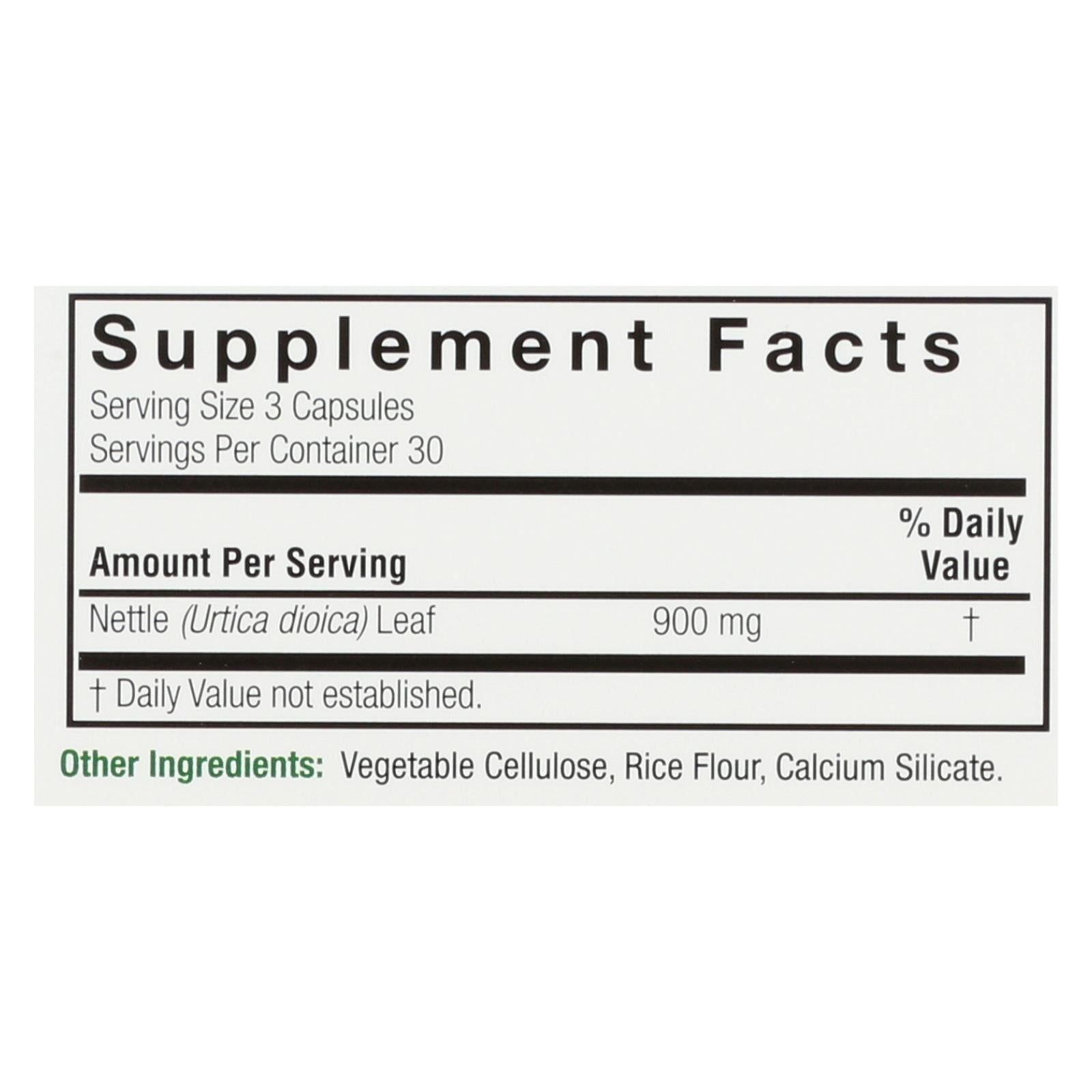 Nature's Answer - Nettle Leaf 900mg - 1 Each - 90 CAP