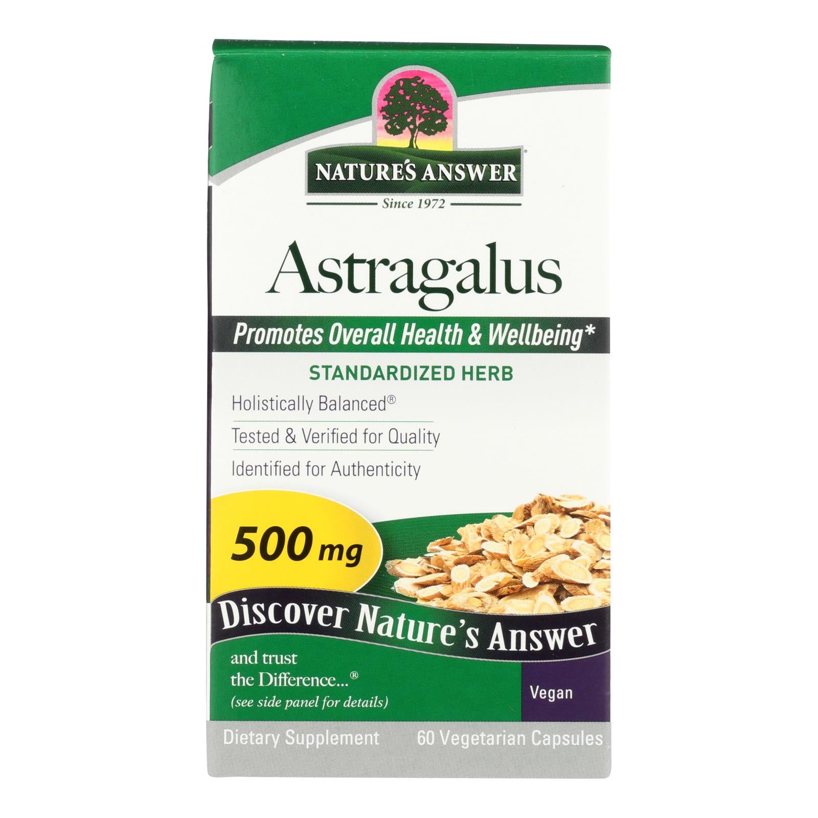 Nature's Answer - Astragalus Root Extract - 60 Vegetarian Capsules
