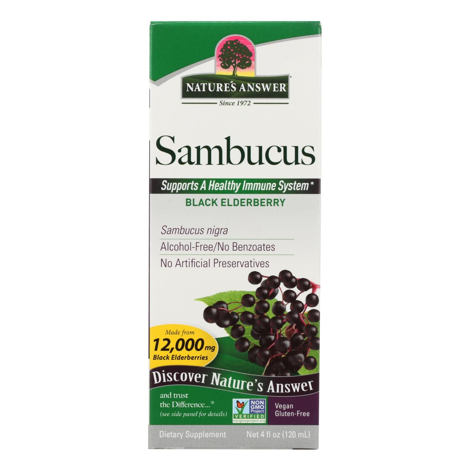 Nature's Answer - Sambucus Nigra Black Elder Berry Extract - 4 Fl Oz
