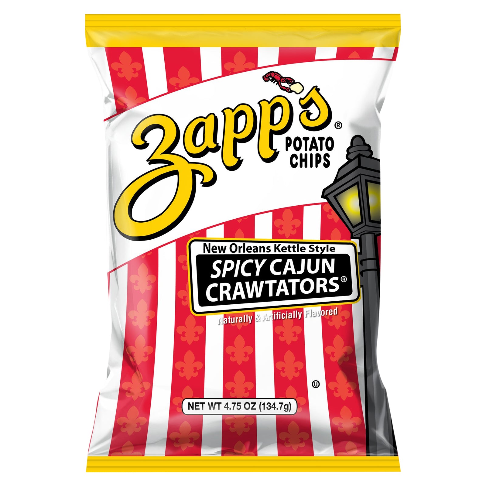 Zapps Potato Chips - Chips Cajun Crawtator - Case Of 12-4.75 Oz
