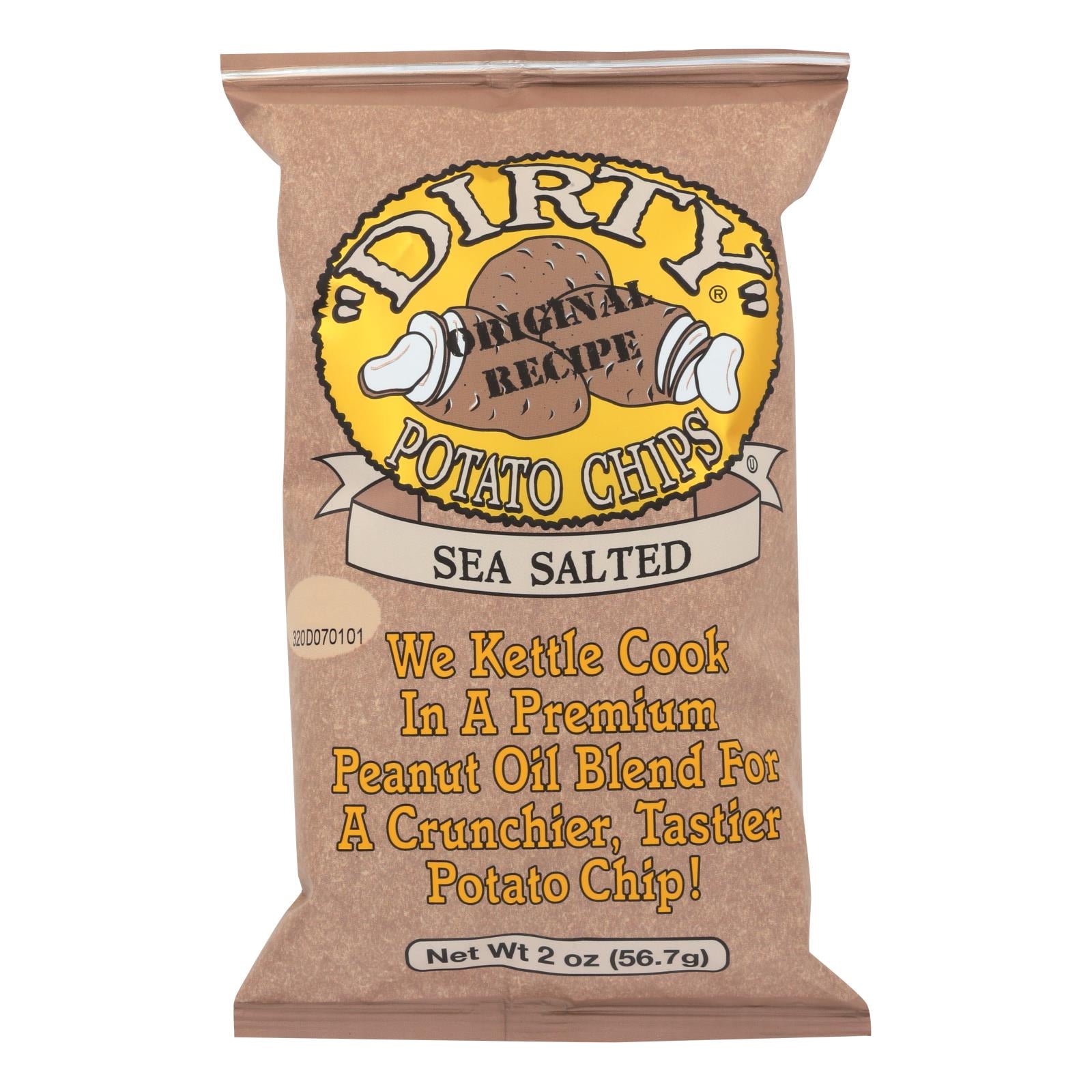 Dirty Chips - Potato Chips - Sea Salted - Case Of 25 - 2 Oz.