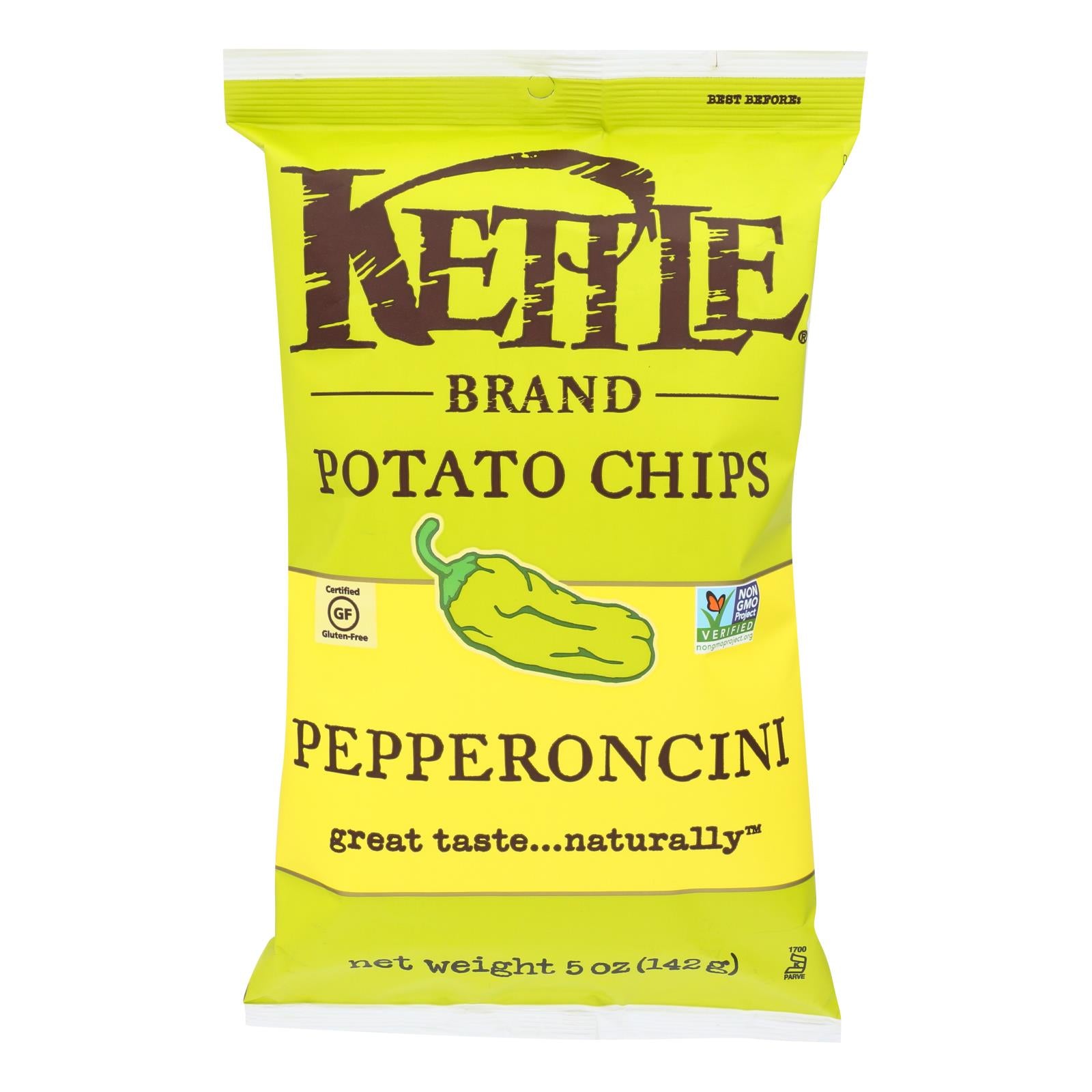 Kettle Brand Potato Chips - Pepperoncini - Case Of 15 - 5 Oz.