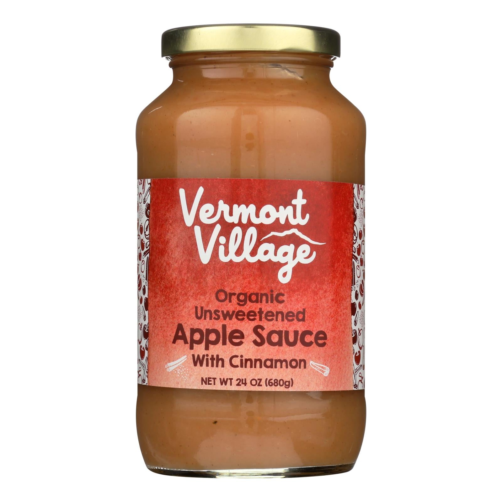 Vermont Village Organic Applesauce - Cinnamon - Case Of 6 - 24 Oz.