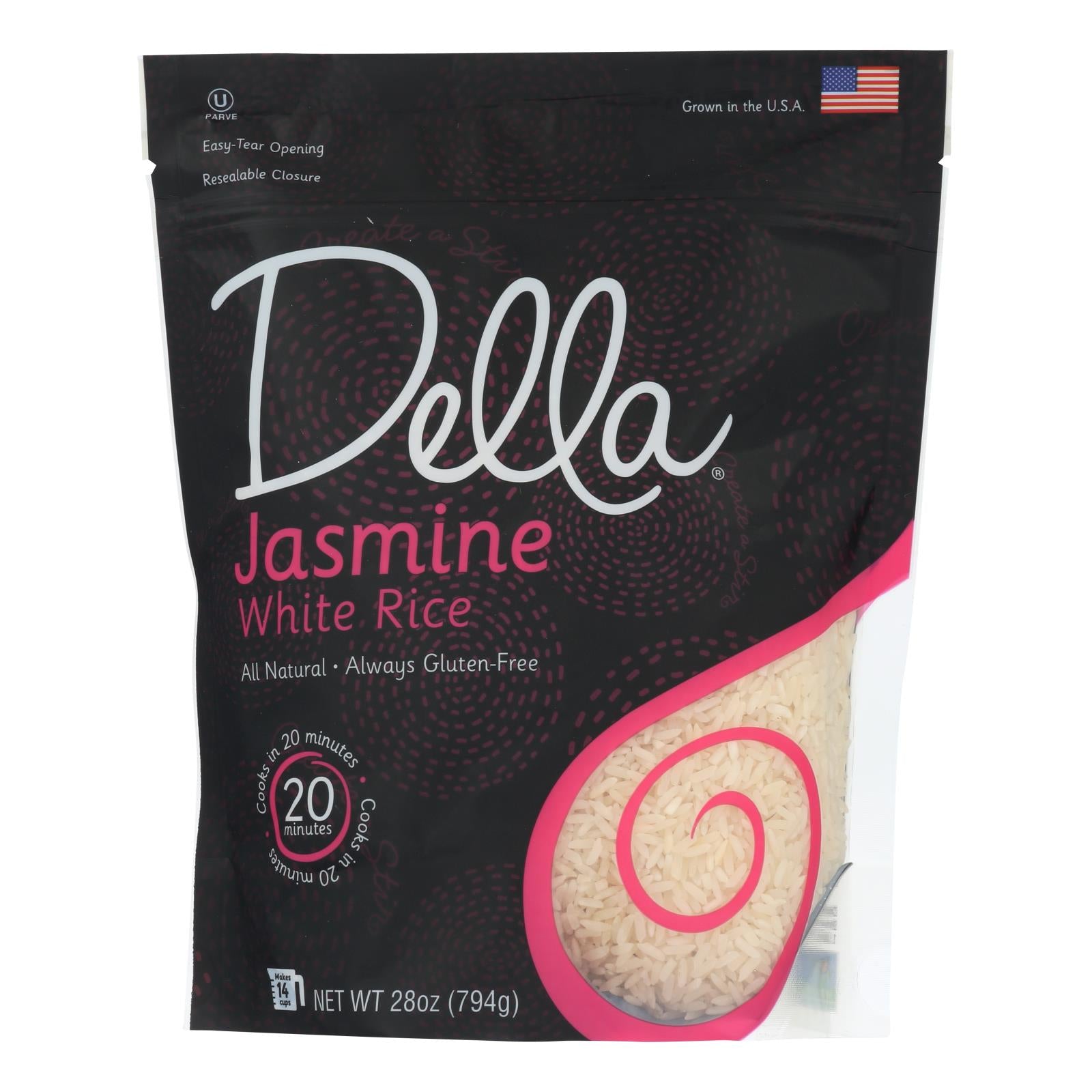 Della - Jasmine White Rice - Case of 6 - 28 oz.