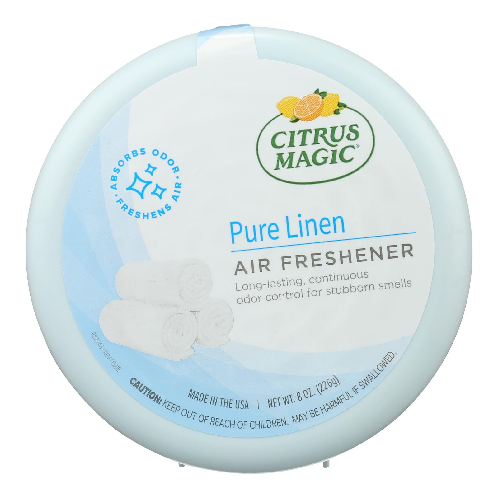 Citrus Magic Solid Air Freshener - Pure Linen - Case of 6 - 8 oz