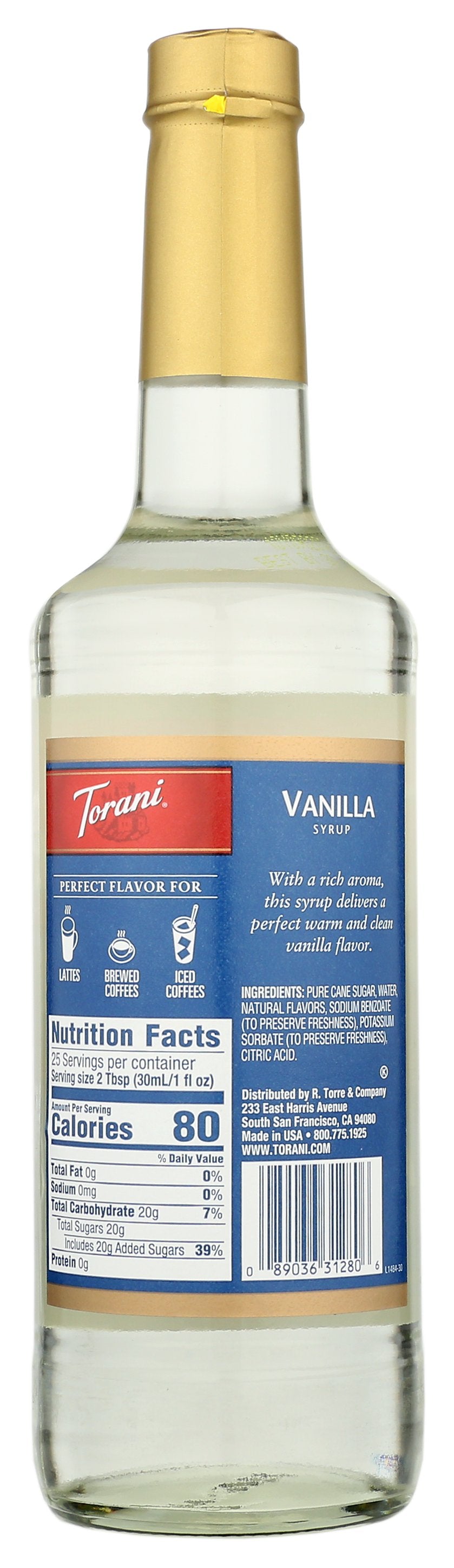 TORANI SYRUP VANILLA - Case of 6