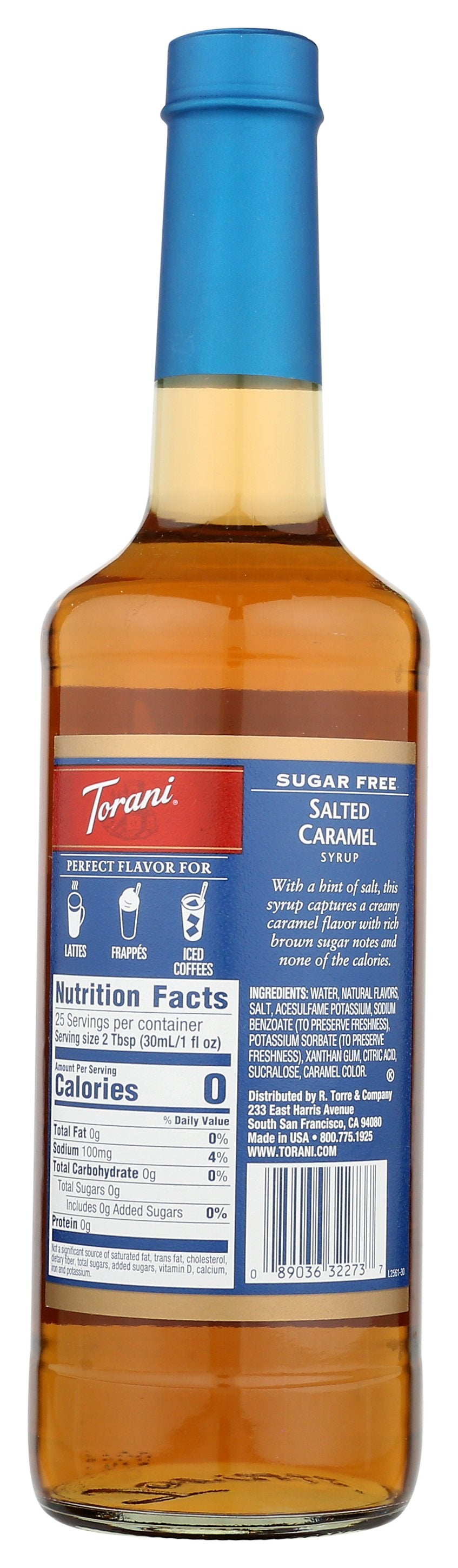 TORANI SYRUP SALTED CARAMEL SF - Case of 12