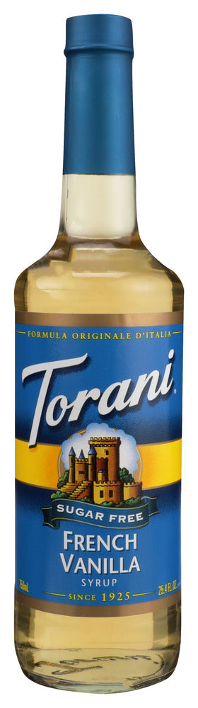 Torani Sugar Free French Vanilla Syrup - Case 6 - 25.4 oz