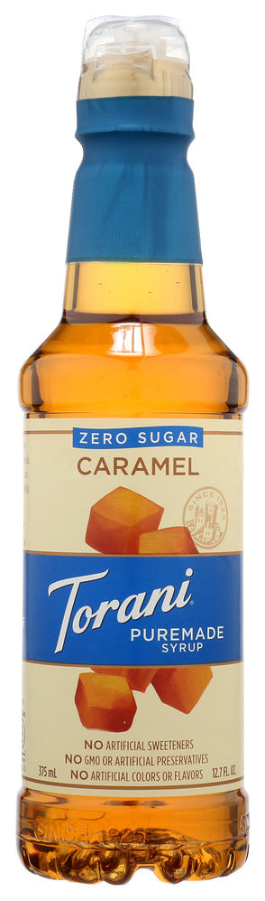 Torani Puremade Caramel Zero Sugar Syrup - Case of 4 - 12.7 oz