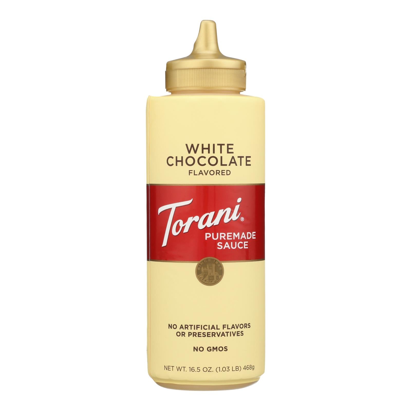 Torani White Chocolate Sauce - Case Of 4 - 16.5 Oz