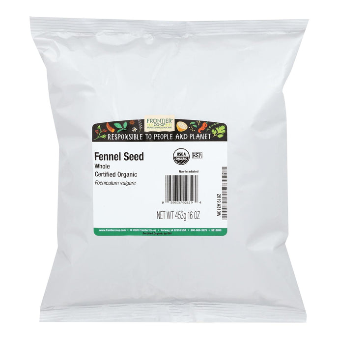 Frontier Herb Fennel Seed Organic Whole - Single Bulk Item - 1lb