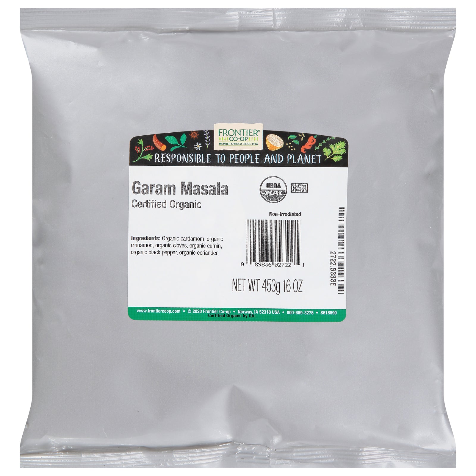 Frontier Herb Organic Garam Masala - Single Bulk Item - 1LB