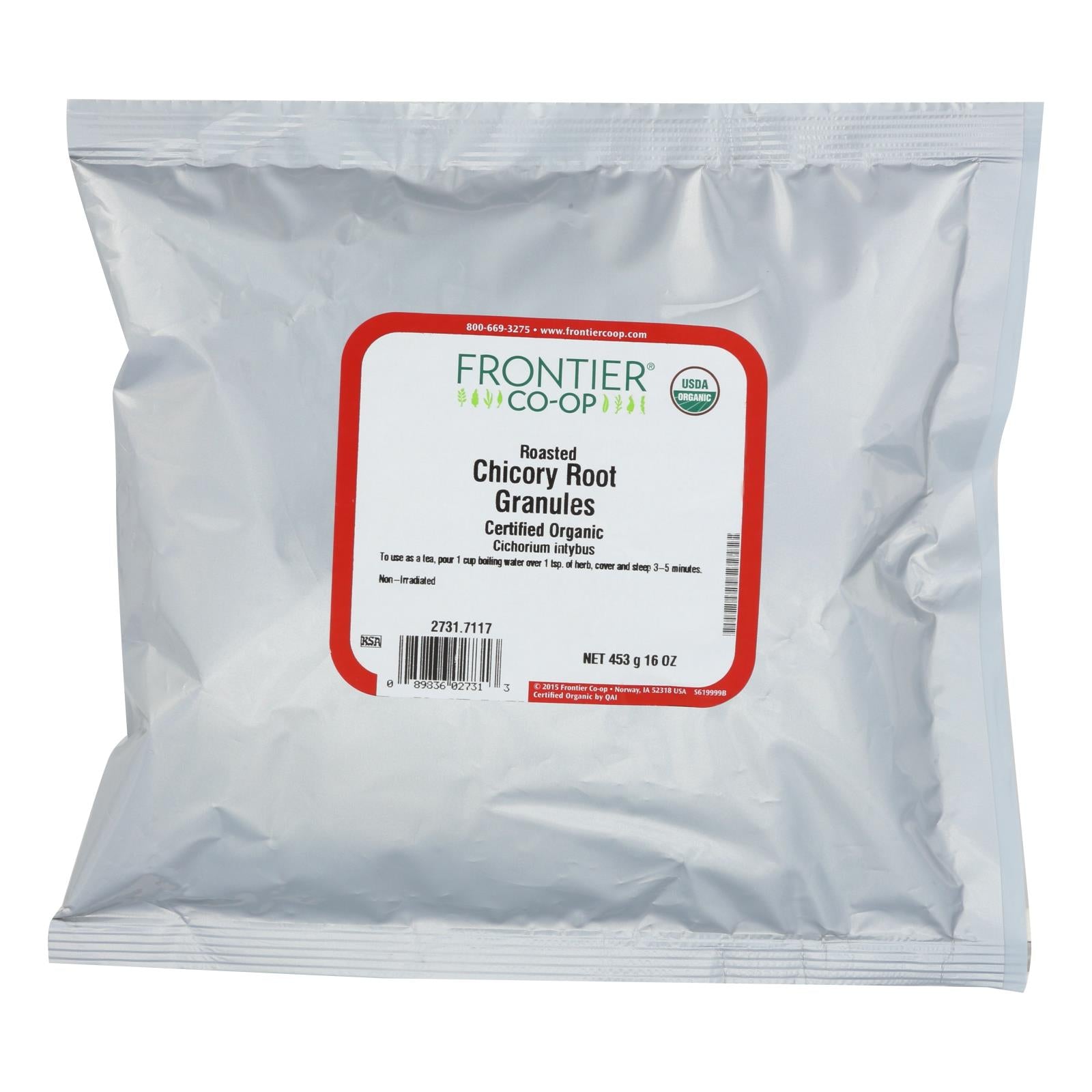 Frontier Herb Organic Roasted Chicory Root Granules - Single Bulk Item - 1lb