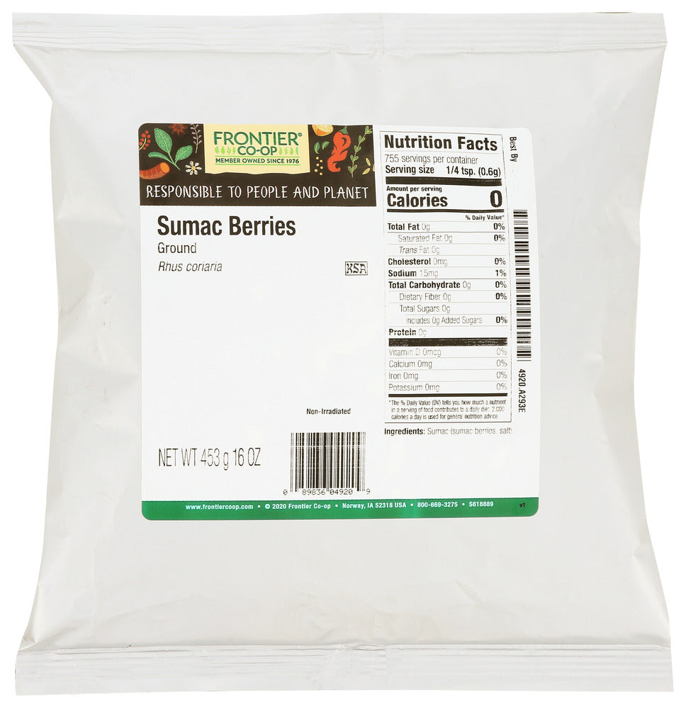 Frontier Herb Spice Sumac Berry Ground - 16 oz