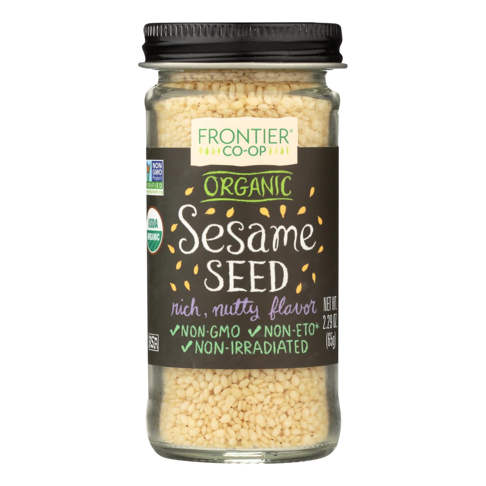 Frontier Herb Sesame Seeds - Organic - Whole - Hulled - 2.32 Oz