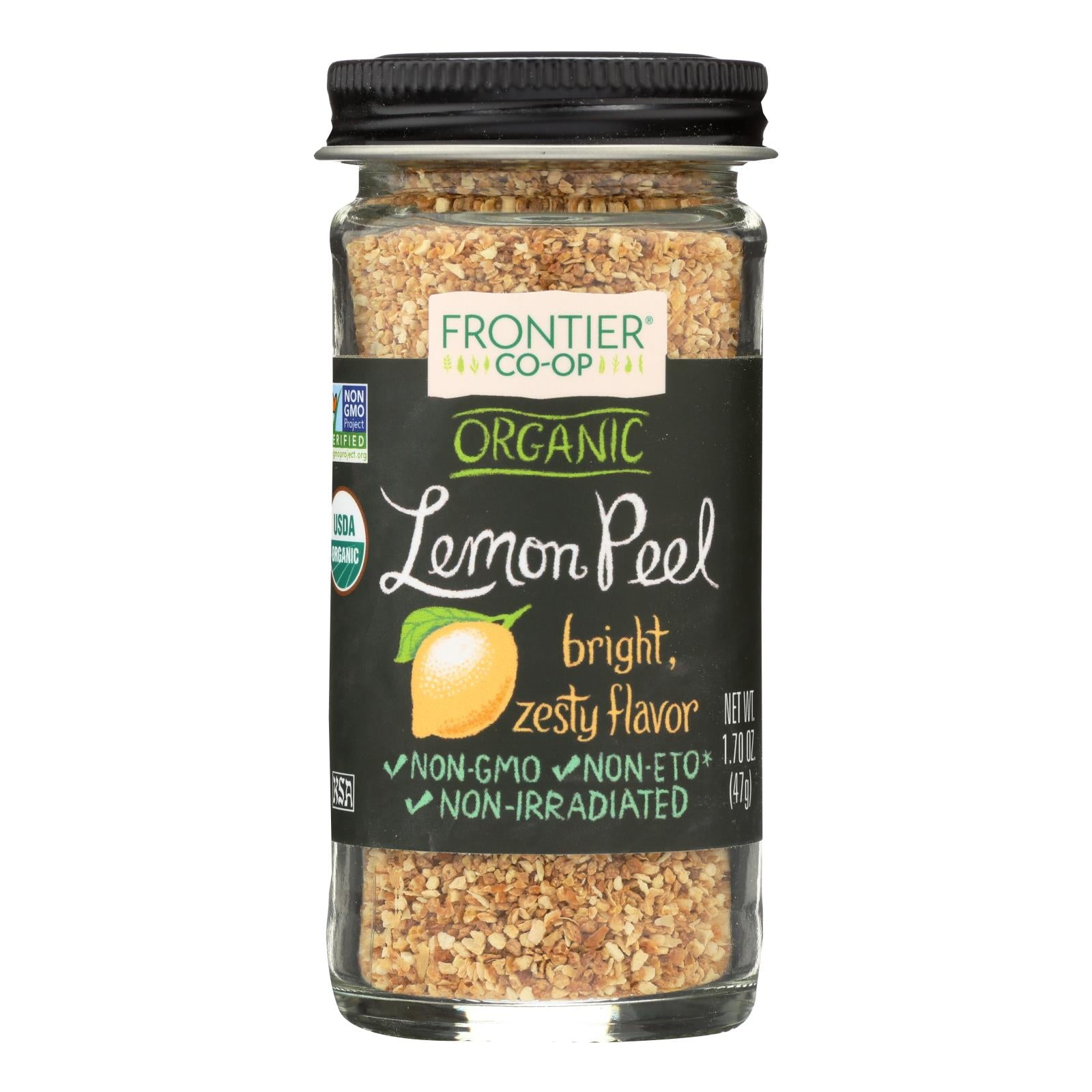 Frontier Herb Lemon Peel - Organic - Granules - 2.10 Oz
