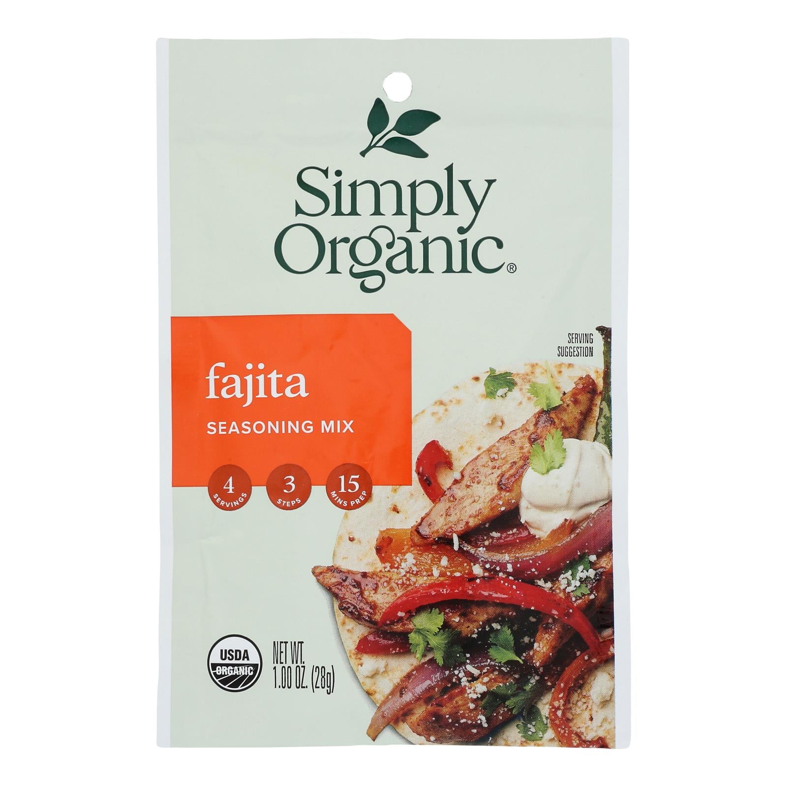 Simply Organic Seasoning Mix - Fajita - Case Of 12 - 1 Oz.