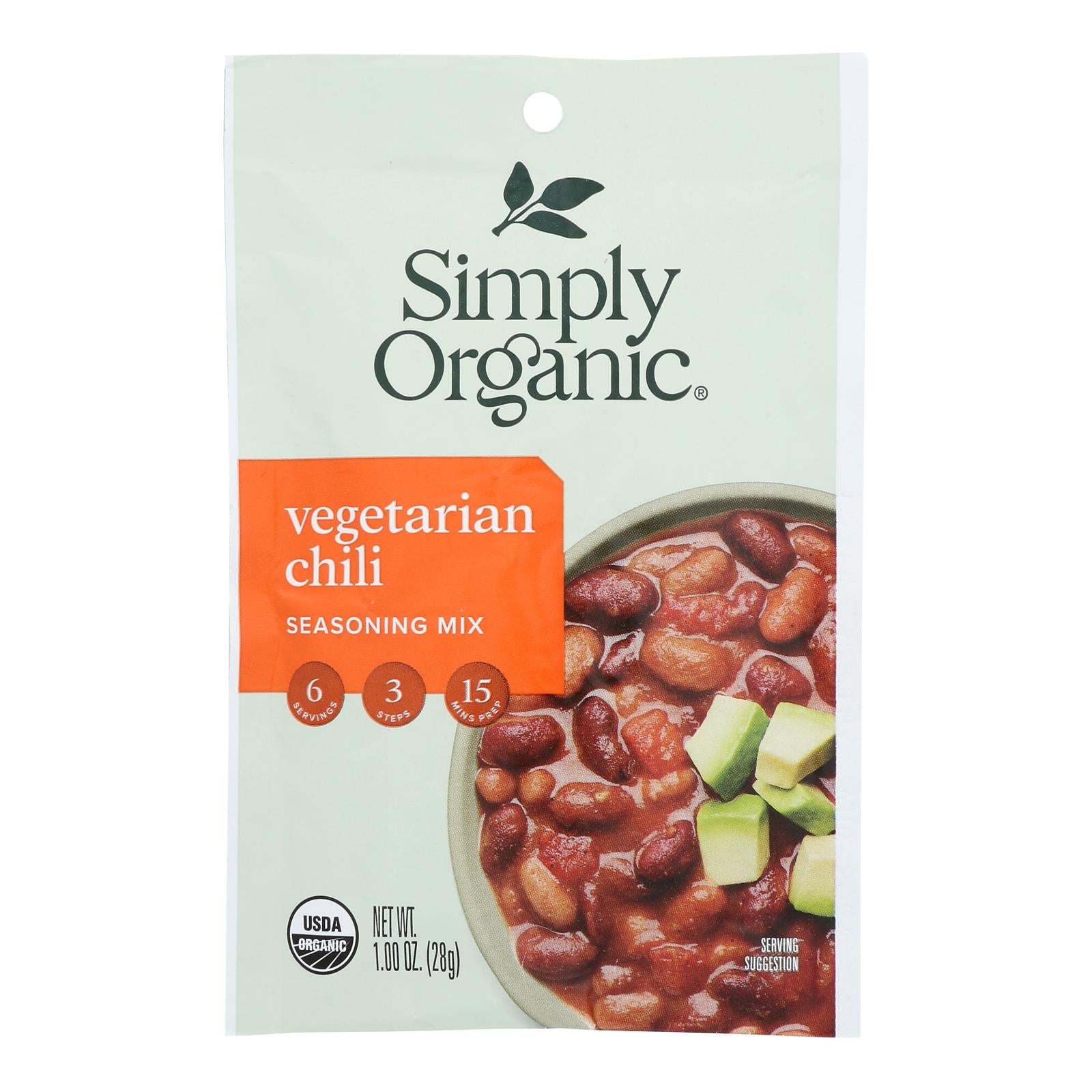 Simply Organic Seasoning Mix - Vegetarian Chili - Case Of 12 - 1 Oz.