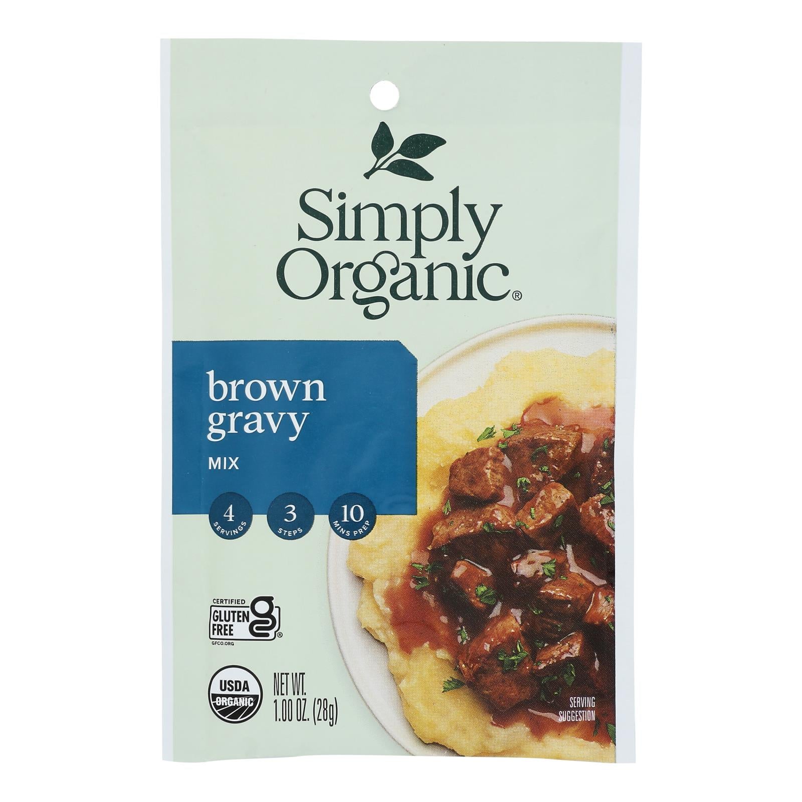 Simply Organic Vegetarian Brown Gravy Seasoning Mix - Case Of 12 - 1 Oz.