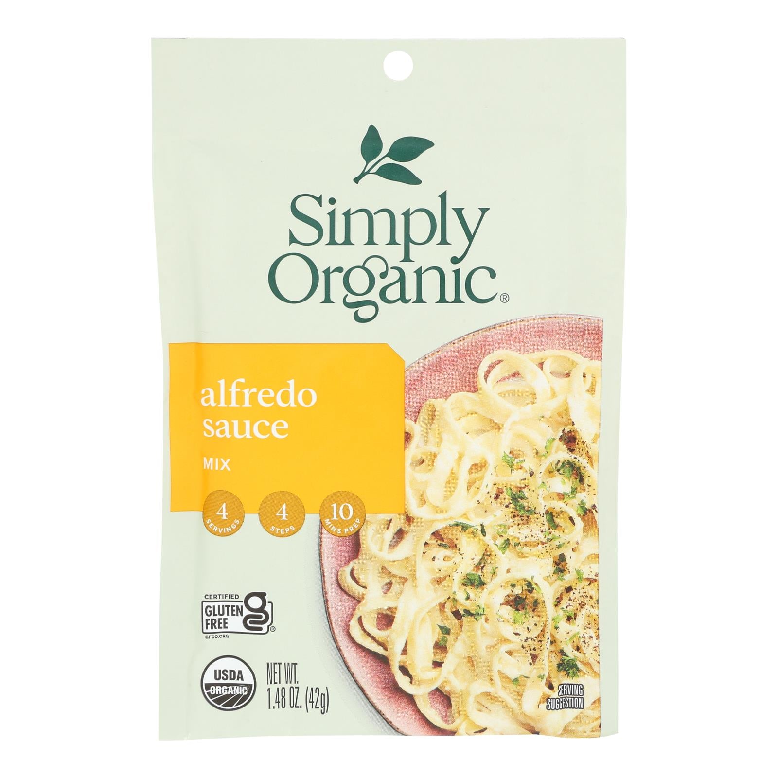 Simply Organic Alfredo Seasoning Mix - Case Of 12 - 1.48 Oz.