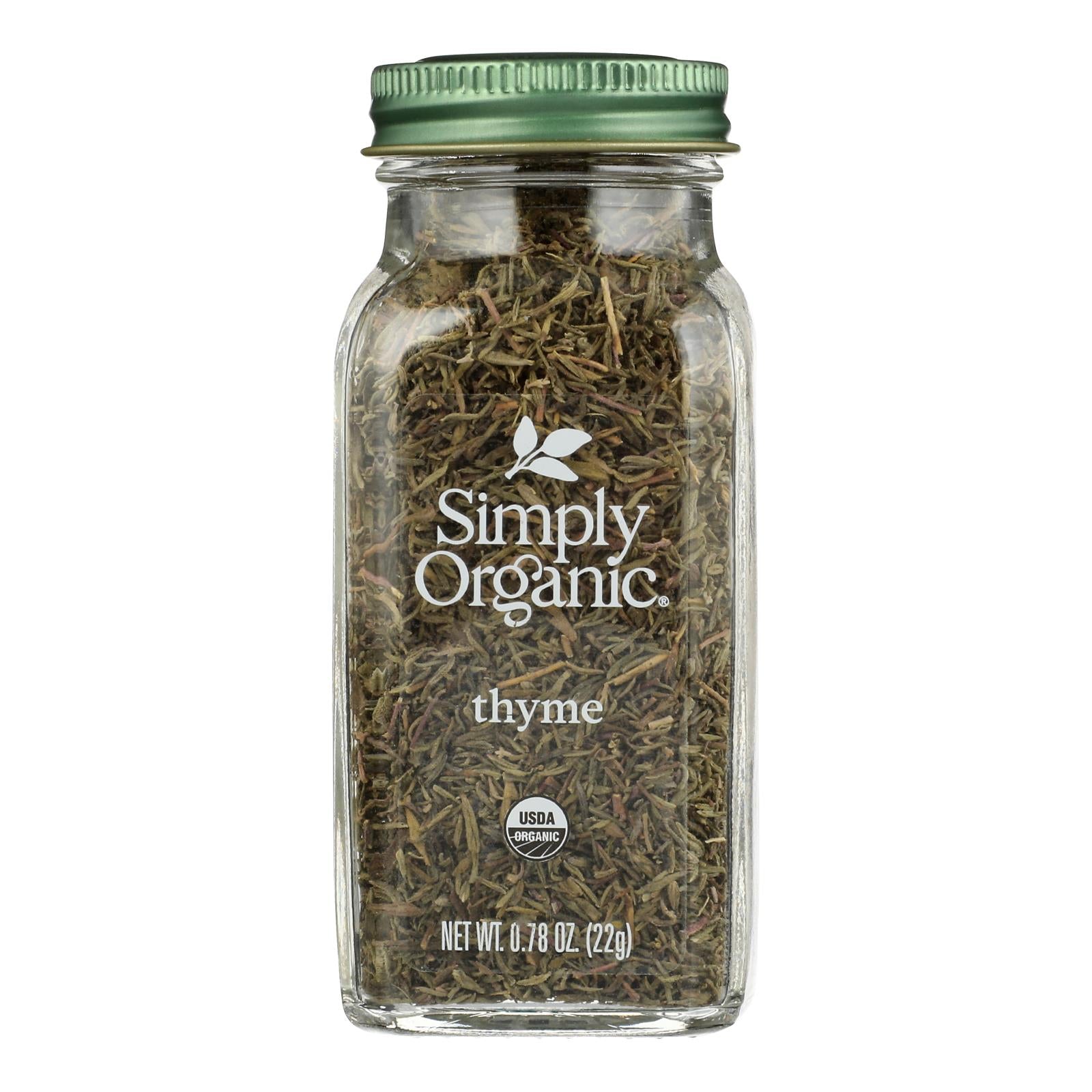 Simply Organic - Thyme Leaf Organic - Case of 6 - 0.78 Ounces