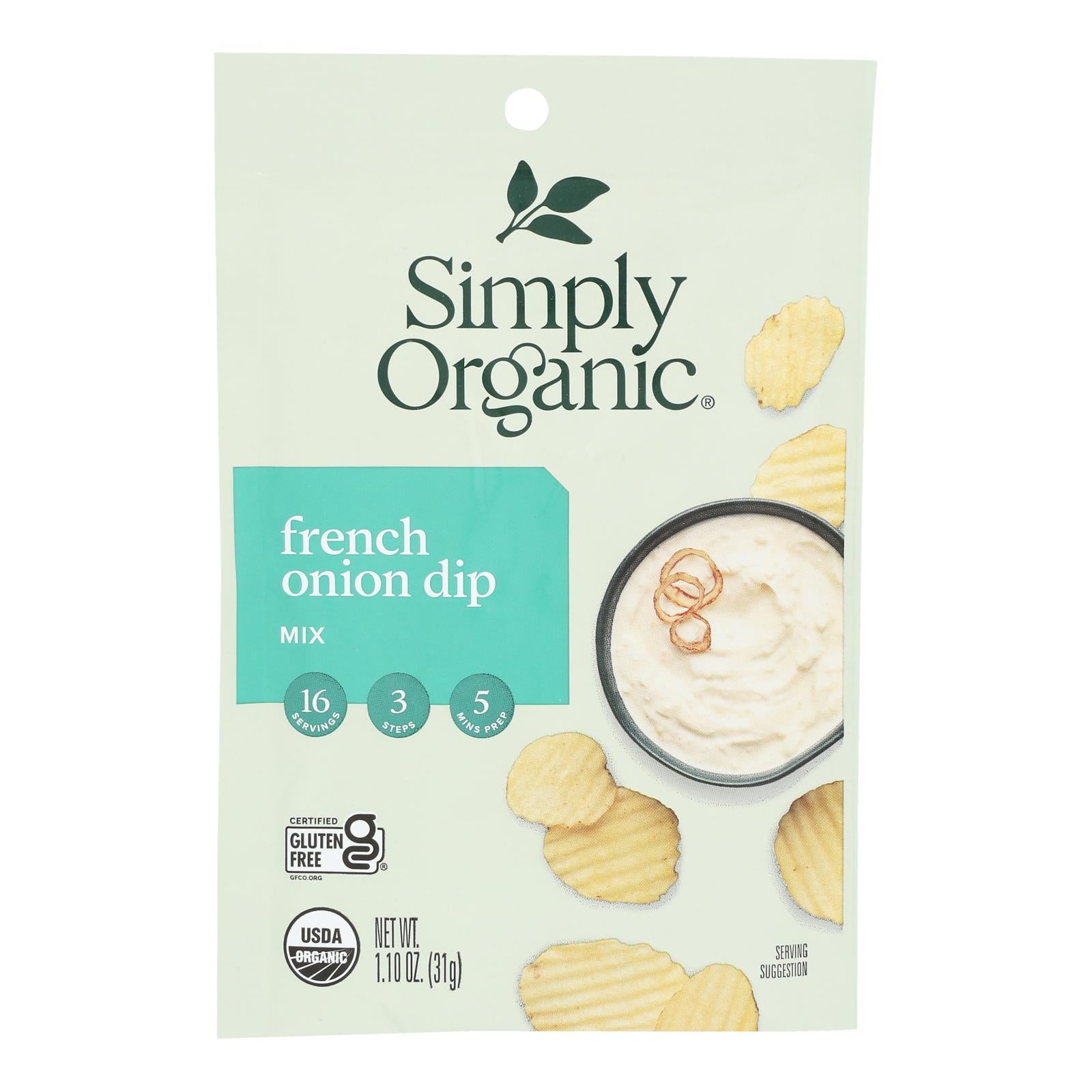 Simply Organic French Onion Dip Mix - Case Of 12 - 1.1 Oz.