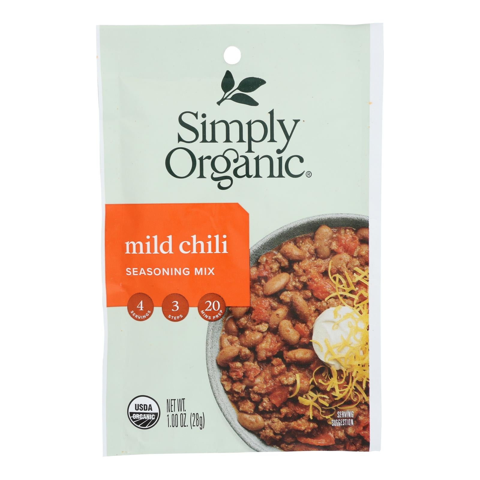 Simply Organic Seasoning Mx - Organic - Mild Chili - Case Of 12 - 1 Oz