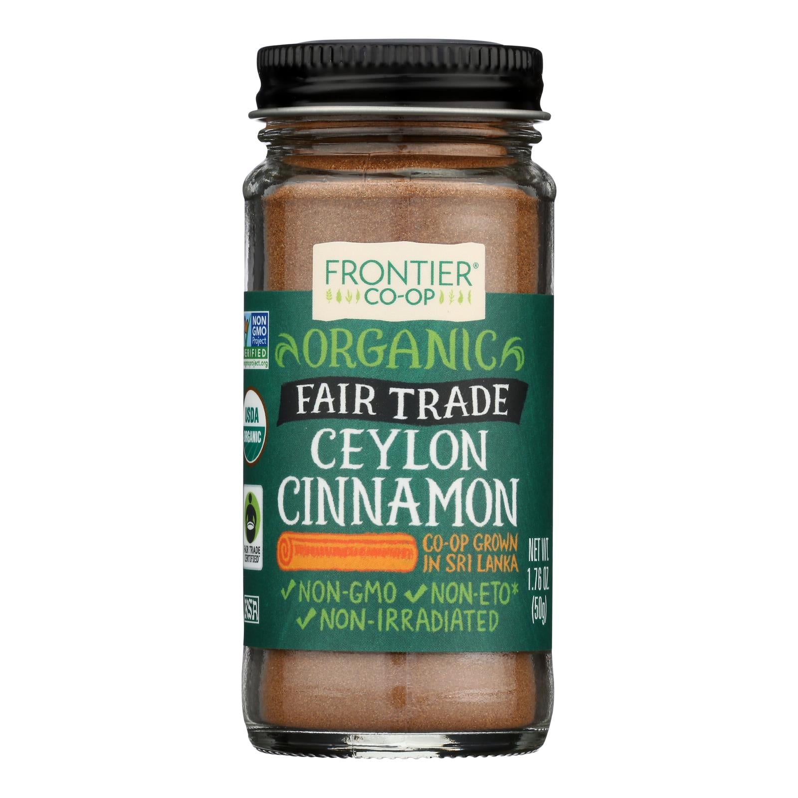 Frontier Herb Cinnamon - Organic - Fair Trade Certified - Ground - Ceylon - 1.76 Oz